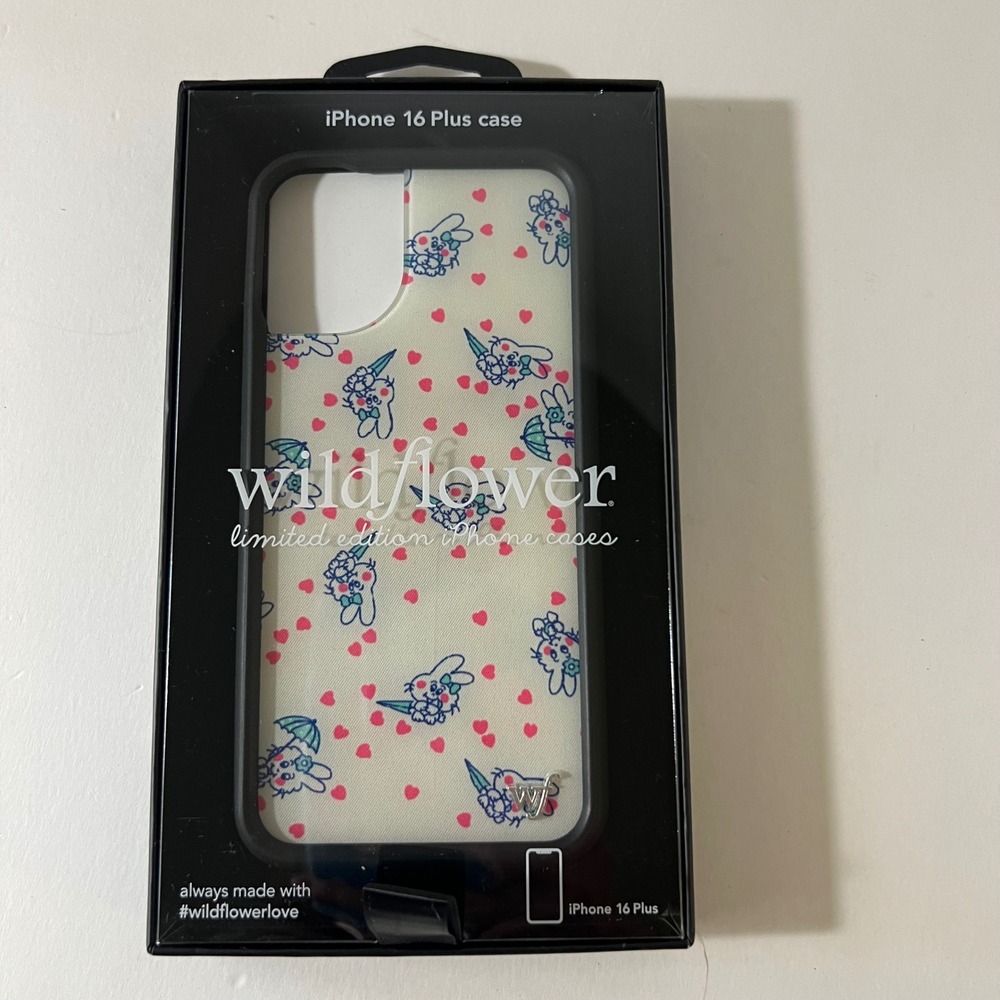 Wildflower x Ashley Williams Bunny Baby iPhone 16 Plus Case White Pink Blue New